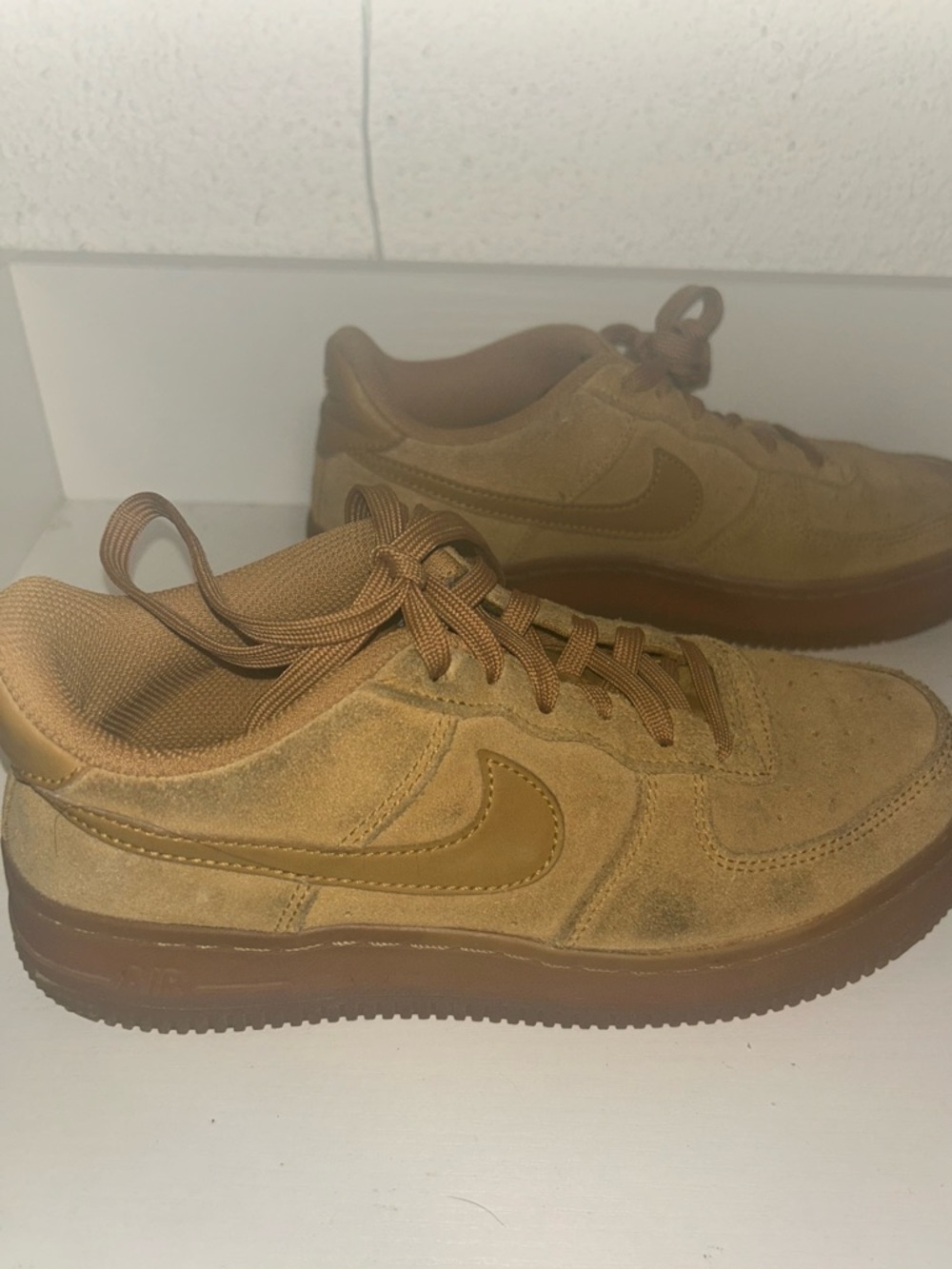 Nike Tan Suede Low-Top Sneakers